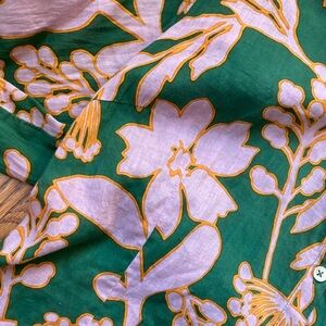 J. Crew Blouse with Green and Lavender Floral Pattern